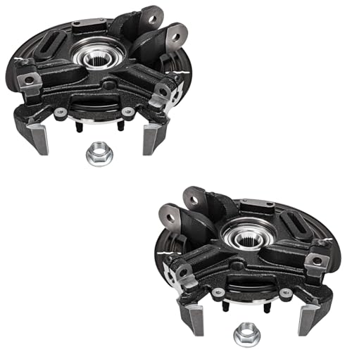 Detroit Axle - Rear Steering Knuckles w/Wheel Hubs Brake Calipers Replacement for Ford Explorer Mercury Mountaineer - 4pc Set - size: 4BU47708/Kit