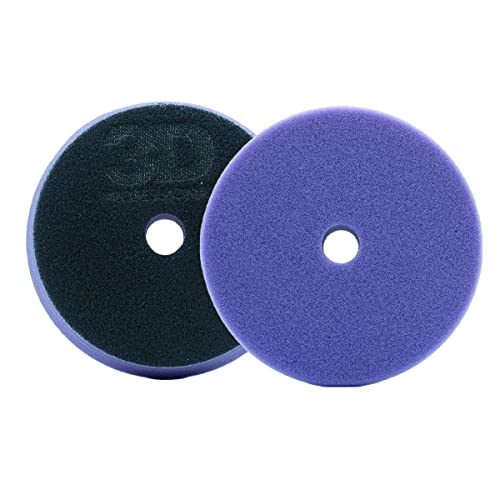 3D Light Purple Foam Polishing Pad | Professional Grade Foam for Polish, Glaze, Wax | Maximizes Paint Gloss | Car Care Detailing | Superior Finish for Automotive Painted Surfaces | 5.5” Round - color: Light Purple