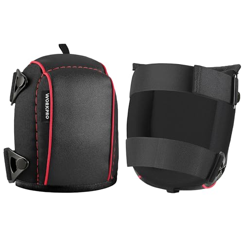 WORKPRO Garden Knee Pads For Unisex-Adult | Flooring Kneepads with Foam Padding, Comfortable Kneeling Cushion for Gardening, House Cleaning, Construction Work - color: Red