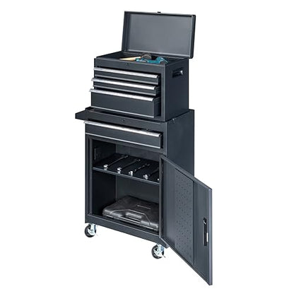 Rolling Tool Chest, Tool Box Organizer with Storage Cabinet, Portable Tool Cabinet, Rolling Tool Cart Utility Cart on Wheels, Industrial Mechanic Service Cart with Drawers for Garage, Repair Shop