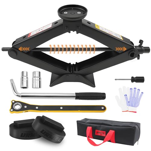 3-Ton Scissor Jack Kit for BMW & MINI with Rubber Jack Pads, Car Spare Tire Repair Tool Kit for BMW with Scissor Jack, Tire Changing Tools for BMW with Telescoping Lug Wrench (17/19/21/23mm)