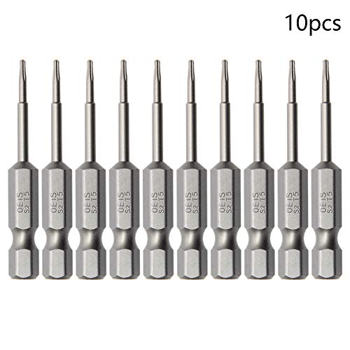 Utoolmart Torx Screwdriver Bits, T5 Magnetic Torx Head Screw Driver Bit, with 1/4 Inch Hex Shank, 50mm Length S2 Steel Screw Driver Kit Tools, for Repair Work, 10 Pcs - size: T5