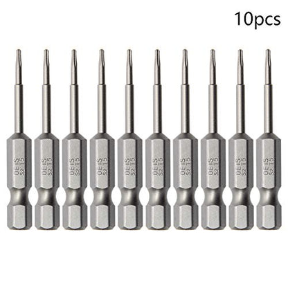Utoolmart Torx Screwdriver Bits, T5 Magnetic Torx Head Screw Driver Bit, with 1/4 Inch Hex Shank, 50mm Length S2 Steel Screw Driver Kit Tools, for Repair Work, 10 Pcs - size: T5