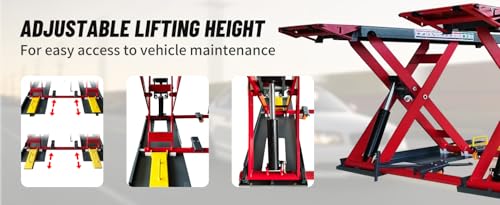 KATOOL Portable Mid Rise Car Lift 7000lbs Lifting Capacity Max. Lifting Height 39" (More Easy to Access) Adjustable Scissor Car Lift Scissor Quick Jack for Home Garage and Shop, 110V