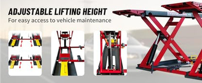 KATOOL Portable Mid Rise Car Lift 7000lbs Lifting Capacity Max. Lifting Height 39" (More Easy to Access) Adjustable Scissor Car Lift Scissor Quick Jack for Home Garage and Shop, 110V