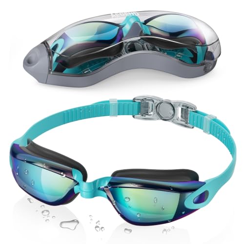 Aegend Swim Goggles, Swimming Goggles No Leaking Full Protect Adult Youth - color: Cyan Aqua