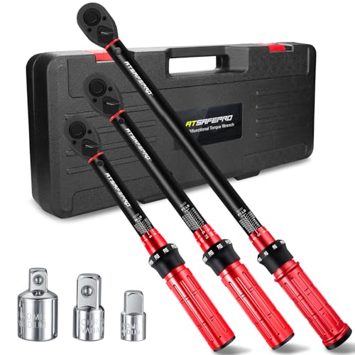 Torque Wrench Set,1/4 3/8 1/2-inch Drive Torque Wrench-20-240 in.lb,5-50 ft.lb,10-170 ft.lb,72-Tooth Dual Range Scales and Dual-Direction Adjustable Torque Wrench for Bike, Moto and Car Maintenance - style: 1/4" 20~240 IN.LB Torque Wrench 3/8" 5~50 FT.LB