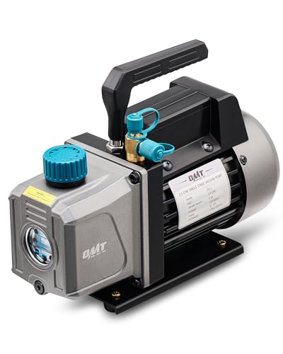 Orion Motor Tech Vacuum Pump, 3.5 cfm 1/4 hp HVAC Single Stage Vacuum Pump for R12 R22 R134a R410a R502, Auto AC Vacuum Pump Kit for Automotive Air Conditioner Resin Degassing & More, Oil Included - color: Grey, size: 3.5 CFM
