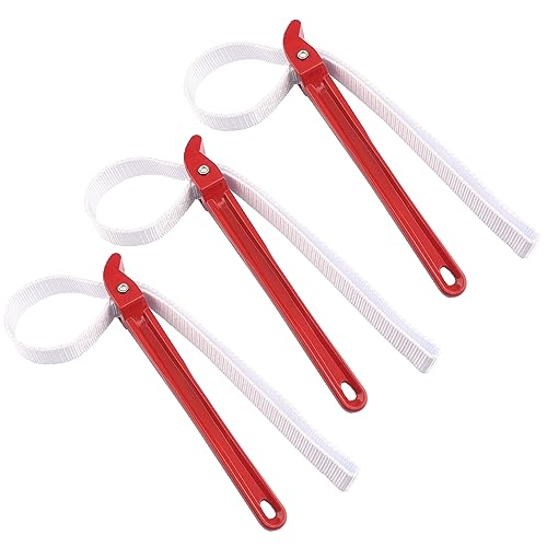 3 PCS 12 Inch Multi-Purpose Strap Wrench, Adjustable Nylon Pipe Opener, Double Layered Thickened Strap for Oil Filter