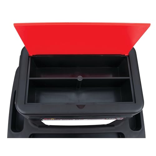 Performance Tool W85026 Multi-Slot Creeper Rolling Work Seat with Storage Tray for Mechanic Garages and Workshops, Black/Red, 18x13.4x12.4-Inches - style: Rolling Work Seat
