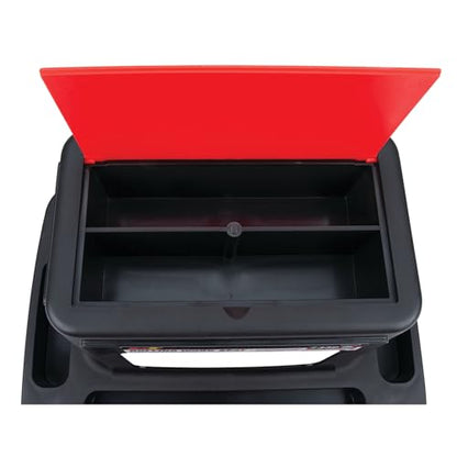 Performance Tool W85026 Multi-Slot Creeper Rolling Work Seat with Storage Tray for Mechanic Garages and Workshops, Black/Red, 18x13.4x12.4-Inches - style: Rolling Work Seat