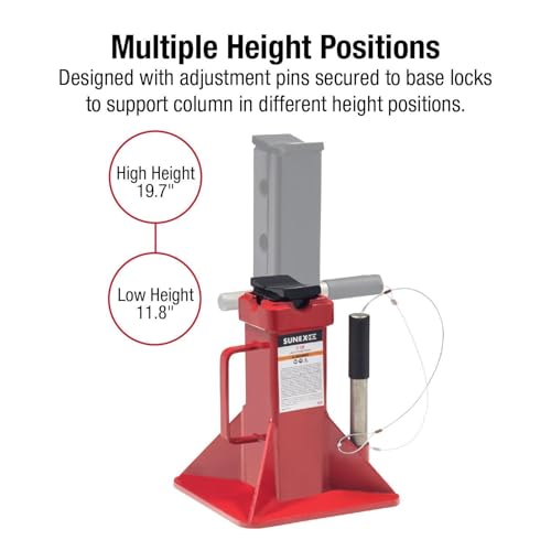 SUNEX TOOLS 1522A 22-Ton Jack Stands, Pair - style: 22 Ton