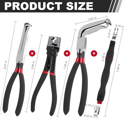 Electrical Disconnect Pliers, Electrical Connector Separator,Hose Clamp Pliers, 8in Automotive Tools, Automotive Tools for Push Tab Style Plugs-black - style: Pliers Set 4-Black