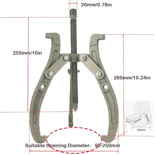10" Gear Puller,3 Jaw Puller for Pulley Gear Bearing Flywheel Removal,2 Jaw / 3 Jaw Puller with Reversible Jaws, Bearing Puller Suitable for Automotive Repair and Industrial Maintenance (10in) - size: 10in