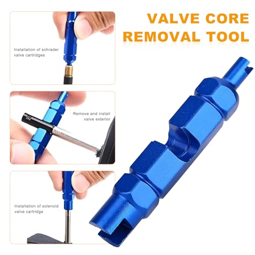 23 PCS Presta Valve Core Repair Kit, Tubeless Valve Cores with Caps Remover Adapter, Presta Valve Core Replacement Kit for Tubeless Road MTB Bike Tires, Car Accessories