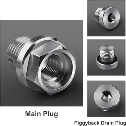 1/2-20 Double Oversize Piggyback Oil Drain Plug, Stainless Steel Self Tapping Oil Pan Thread Repair Kit - size: 1/2-20 x 15mm
