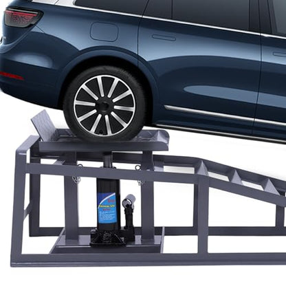 2 PCS Low Profile Car Lift Service Ramps Adjust Heights 9.8-15in Auto Car Truck Service Ramps 5T/11000LBS Capacity for Home Garage Maintenance Oil Changes