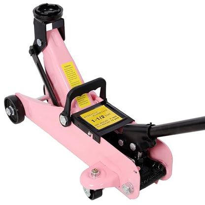 1.5T Low Profile Floor Jack–Hydraulic Steel Trolley | 5"-11.8" Lifting Range|Quick-Lift Pump|Compact for Trunk Storage|Waterproof Dustproof Case|Sports Cars,Sedans,SUVs