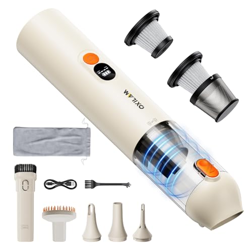 OXILAM Car Vacuum Handheld Vacuum Portable Cordless-14000PA High Power, Blow & Suction 2 in 1, Up to 30 Mins Runtime, Small Vacuum Cleaner for Home, Pet, Car, Office, Ideal Gifts for Men & Women - color: Beige