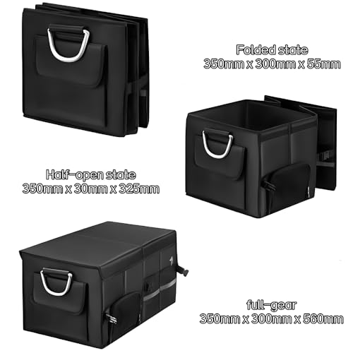 Oxford Material Car Trunk Storage Box Multifunctional Organizer Waterproof and Stain-Resistant Foldable Multi-Compartment Design with Handle for Car Trunk Storage Camping Gear Box Daily Storage.