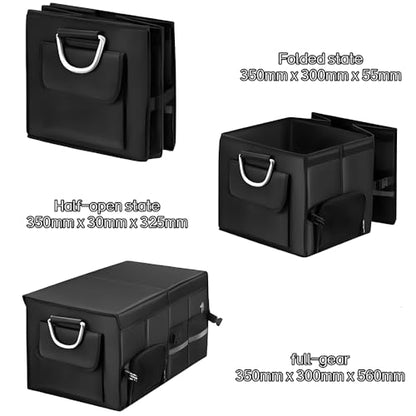 Oxford Material Car Trunk Storage Box Multifunctional Organizer Waterproof and Stain-Resistant Foldable Multi-Compartment Design with Handle for Car Trunk Storage Camping Gear Box Daily Storage.