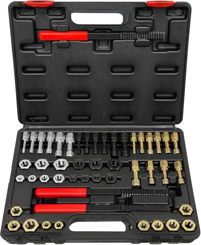 49PC Thread Chaser Set Metric & UNC UNF Thread Repair Kit, SAE Rethreading Tool Bolt Restorer File Nut Rethreader - size: 49PC Thread Chaser Set Metric UNC UNF