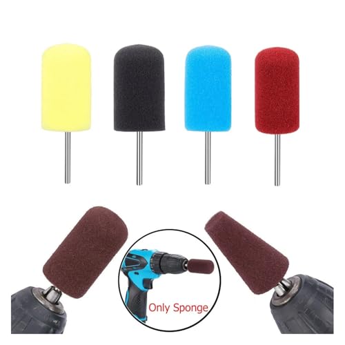 Novel Car Wheel Sponge Cone Round Metal Hub Polish Buffing Shank Polishing Pad - color: Taper 4 pcs