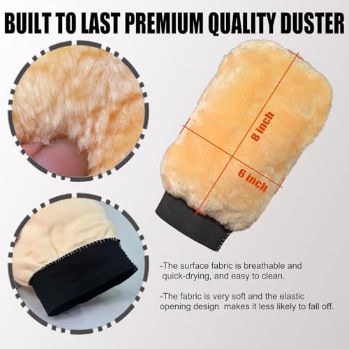 QMX™3-Pack Ultra-Soft Microfiber Car Wash Mitts Scratch-Free Double-Sided Wash & Wax Mitt for Safe Detailing and Paint Care - color: Car Wash Gloves 3p