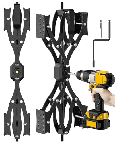 Black X-Shape Wheel Chocks Stabilizer XL [Extended Allow Drill Adjust], Double Sets 4'' to 17'' RV Tire Stabilizers Locked Chocks for Campers Travel Trailers Trucks, Wheel Scissor with Wrench - color: Black