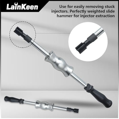 LainKeen Fuel Injector Puller Tool Kit Compatible with Ford EcoBoost 1.0, 1.5, 1.6, 2.0 3.5 3.7 Petrol Engines Injector Removal Tool with Slide Hammer