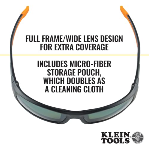 Klein Tools 60539 Safety Glasses, Professional PPE Protective Eyewear, Full Frame, Scratch Resistant and Anti-Fog, Polarized Lens - style: Polarized Lens