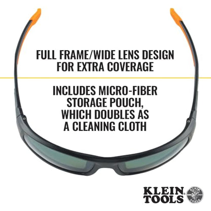 Klein Tools 60539 Safety Glasses, Professional PPE Protective Eyewear, Full Frame, Scratch Resistant and Anti-Fog, Polarized Lens - style: Polarized Lens