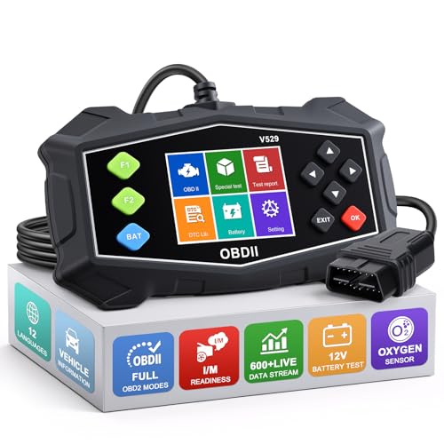 OBD2 Scanner Diagnostic Tool, EXTRACTME Car Scanner with Battery Tester, Engine Light, Data Stream, I/M Readiness, Mode 6/8, Professional Code Readers & Scan Tools for OBDII 12V Vehicles 1996+