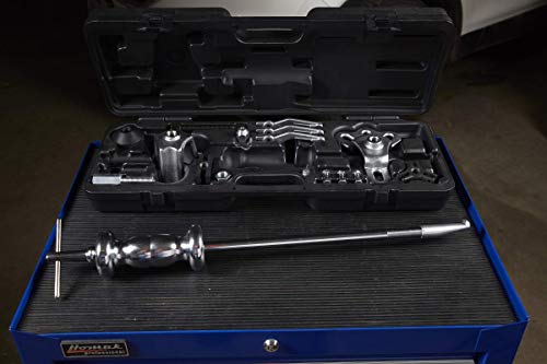 OTC 4579 9-Way Slide Hammer Puller Set with 5 lb. Chrome Plated Hammer, Multiple Puller Attachments Suitable for a Wide Variety of Pulling Jobs, and a Sturdy Blow-Molded Carrying Case