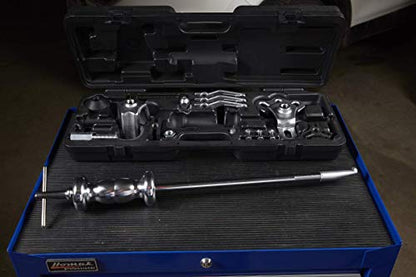 OTC 4579 9-Way Slide Hammer Puller Set with 5 lb. Chrome Plated Hammer, Multiple Puller Attachments Suitable for a Wide Variety of Pulling Jobs, and a Sturdy Blow-Molded Carrying Case
