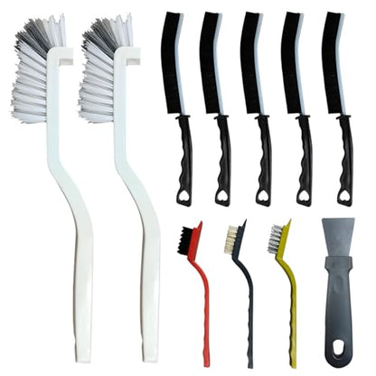 11PCS Car Cleaning Brush Set, Hard Bristle Tire Crevice Wash Brushes, Short-Handle Auto Wheel Rim Detailing Brush, Universal Car Cleaner Supplies Accessories for Interior & Exterior (Style B)