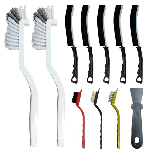 11PCS Car Cleaning Brush Set, Hard Bristle Tire Crevice Wash Brushes, Short-Handle Auto Wheel Rim Detailing Brush, Universal Car Cleaner Supplies Accessories for Interior & Exterior (Style B)