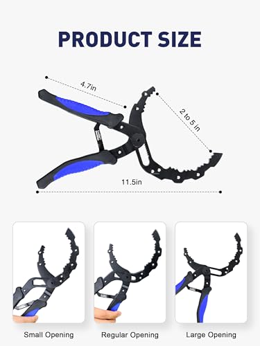 Self-Adjusting Oil Filter Wrench, Adjustable Oil Wrench, Fit 2-5'' Filters | Automotive Oil Change Kit, Self-Adjust Oil Filter Pliers, Motorcycle Fuel Filter Wrench, Large Oil Filter Removal Tool - style: Self-Adjusting
