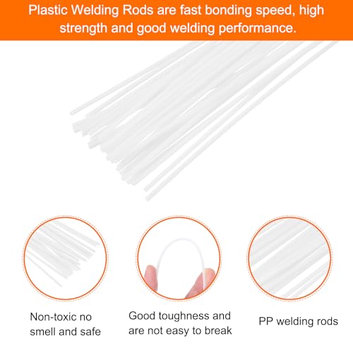 MECCANIXITY 30pcs 13 Inch Plastic Welding Rods PP Welding Strips Welder Rods for Plastic Welder,Car Bumper, Kayak Repair, White - color: White, size: 13 Inch