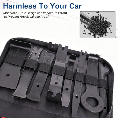 19Pcs Trim Removal Tool,Auto Clip Pliers Fastener Remover Set with Storage Bag,Car Pry Tool Kit for Door Panel Dashboard Body,Panel, Audio, Dash, Window and Upholstery, Black - color: Black