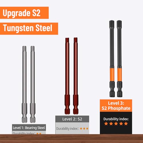 GRENPRO 11PCS Impact Hex Head Allen Wrench Drill Bit Set(Metric), 1/4" Hex Shank S2 Steel Magnetic Hex Bits, CNC Machined Tips, 4 Inch Length with Storage Box - size: 4" 11pcs(Metric)