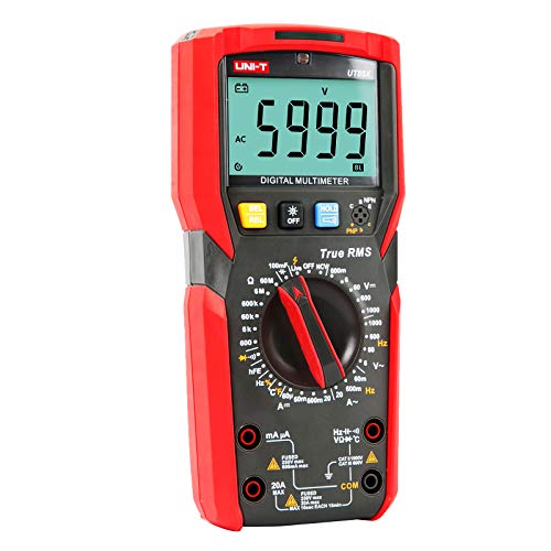 UNI-T Digital Multi Meter UT89X 6000 Counts True RMS Sine Wave Measurement Live Wire Test AC DC Voltage Current Ohm Capacitance Frequency Temperature Probe Diode Continuity Dual Range NCV hFE - size: UT89X