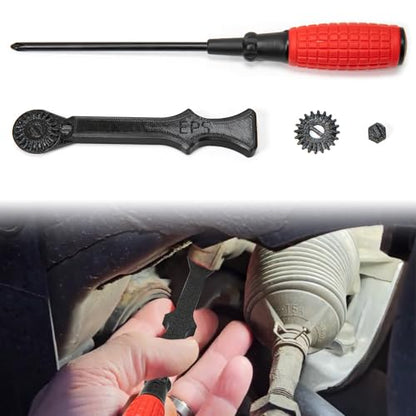 EPS Recall Cap Starter Tool Compatible with Honda Acura, 10 Minutes to Remove Steering Threaded Cap, Efficient Grease Addition, With Phillips Screwdriver and Spare Gear Kit