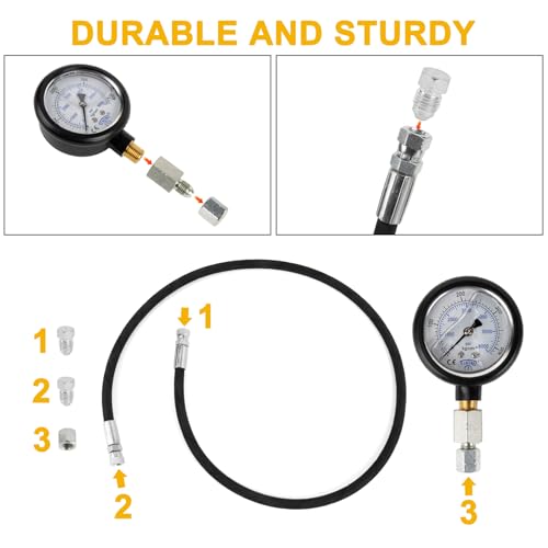 Hpop Test Tool High Pressure and Air Leak Test Gauge Tool Kit for F350 | Test Tool Kit for 6.0L 7.3L Engines, Steel and copper, detect intake system leaks, precision gauge diagnose abnormal noises