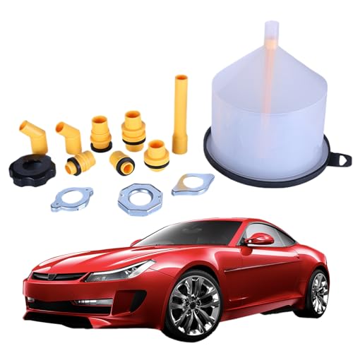 Coolant Funnel Kit, Spill Proof Funnel Kit, Radiator Burping Funnels for Cooling System Bleeding, No Spill Coolant Funnels Kits for Transmission, Brake, Power Steering Fluid Change in Car, Truck, RV