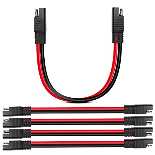 Nilight 5 Pack SAE to SAE Extension Cable 10AWG 2 Pin SAE Connector Extension Cord 10 Gauge Dual Head Plug Audiopipe Polarized Wire Harness for Solar Panel Automotive Car Motorcycle, 2 Years Warranty - color: 5Pcs 12" SAE Disconnect 10AWG
