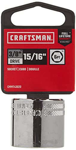 CRAFTSMAN Shallow Socket, SAE, 3/8-Inch Drive, 15/16-Inch, 6-Point (CMMT43020) - size: 15/16"