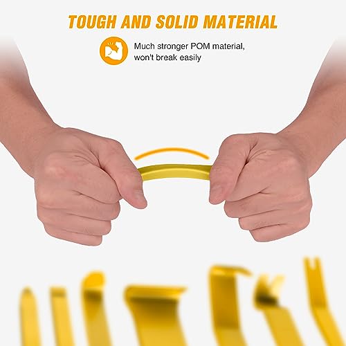 GOOACC 8PCS Auto Trim Scratch Removal Tool Car Audio Dash Panel Window Molding Fastener Remover Tool Kit-Yellow - color: Yellow, size: 8PCS Trim Removal