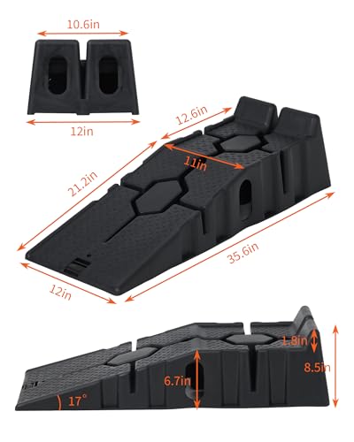 Car Service Ramps,Portable Low Profile Car Ramps for Maintenance or Oil Changes,5 Ton (12000 LB) Capacity,Lift Height 6.7", Home Garage,Vehicle Auto Garage Repair 2 Pack