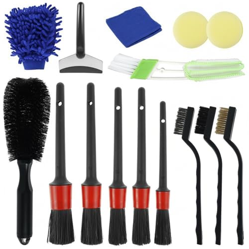 15-Piece Car Detailing Brush Set for Interior Vents, Dashboard Crevices & Console Gaps - Durable PP Plastic Cleaning Tool Kit - size: 12.99 x 5.71 x 1.97 in